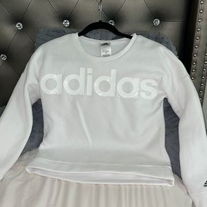 Adidas white sweatshirt, Youth XL, gently used